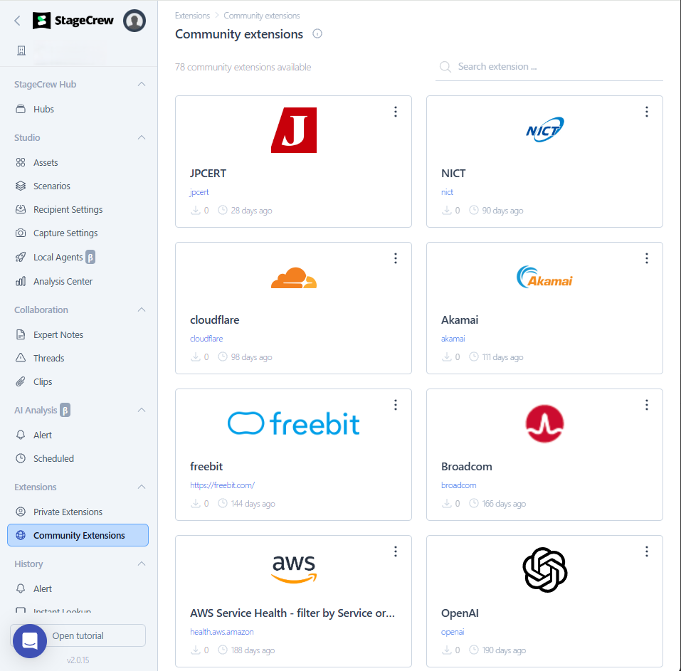 Community extension page